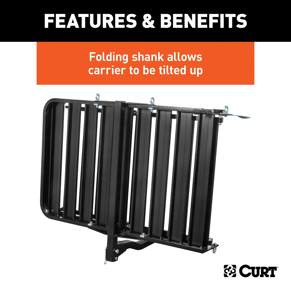 Black Aluminum Hitch Cargo Carrier with Ramp N46806