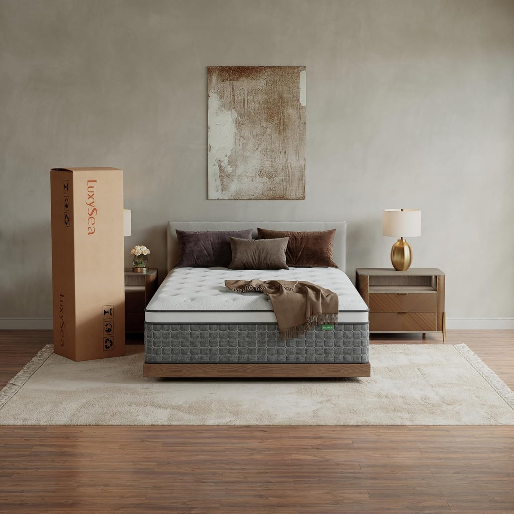 Full Size 12 Inch Medium Firm Hybrid Mattress in a Box I4624