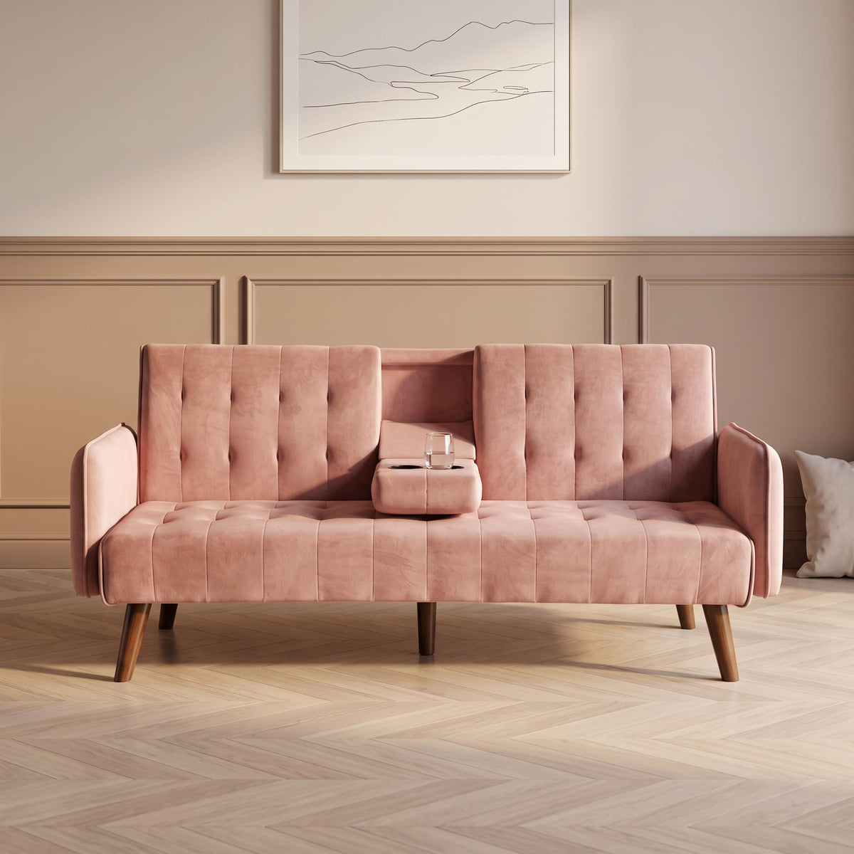 Pink Convertible Sleeper Sofa J683