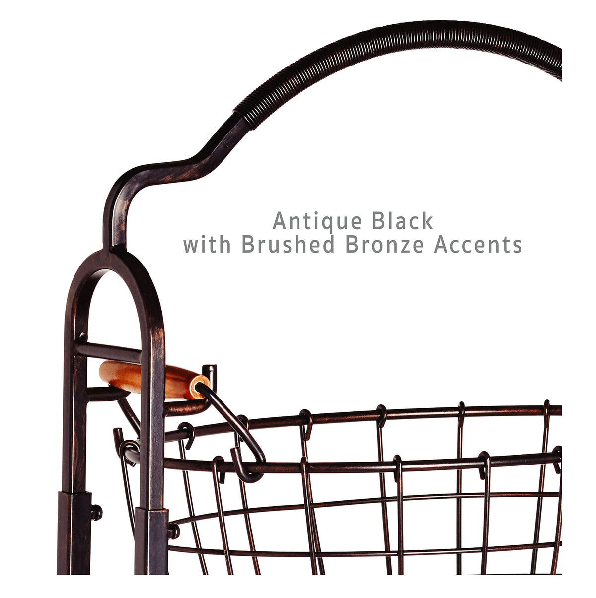 Adjustable 3-Tier Metal Floor Standing Storage Basket M463578