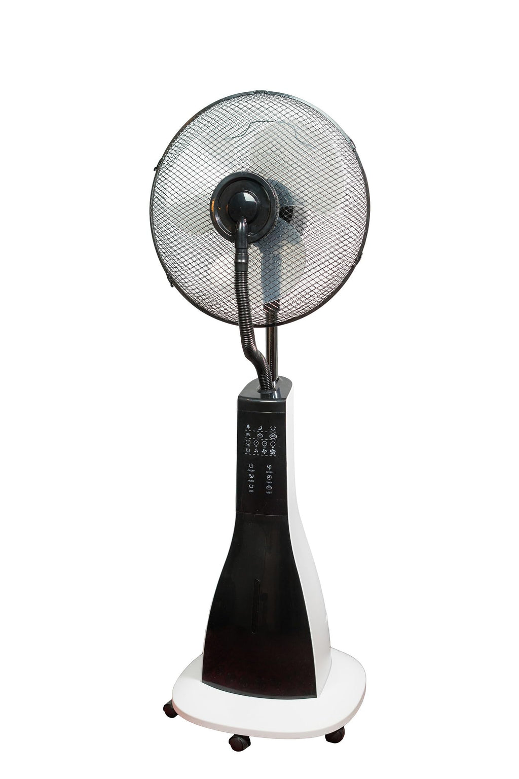 47" Misting Oscillating Pedestal Fan with Water Tank, Remote, Timer, 3 Speeds, Black White H42716