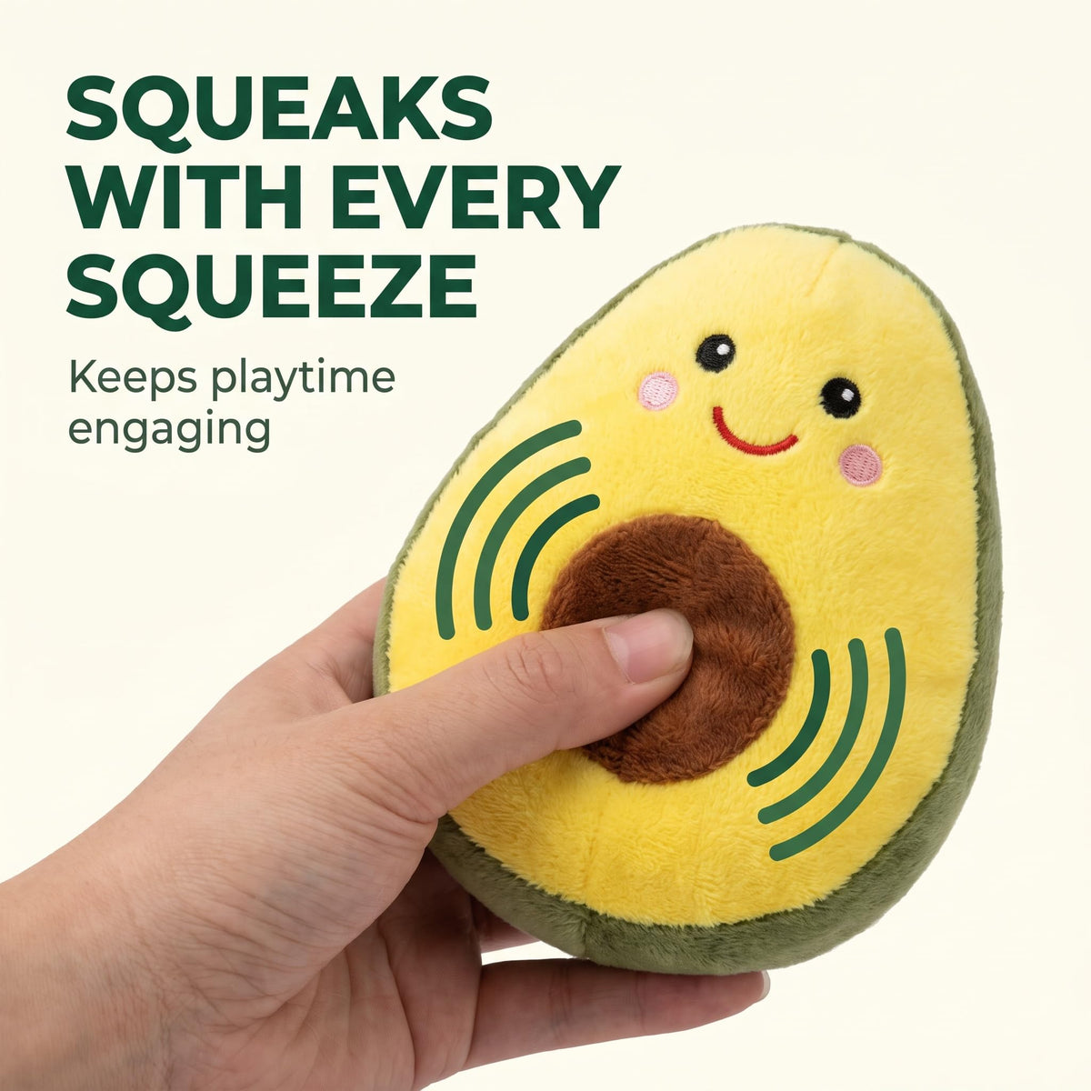 Squeaky Plush Avocado Dog Chew Toy R194333