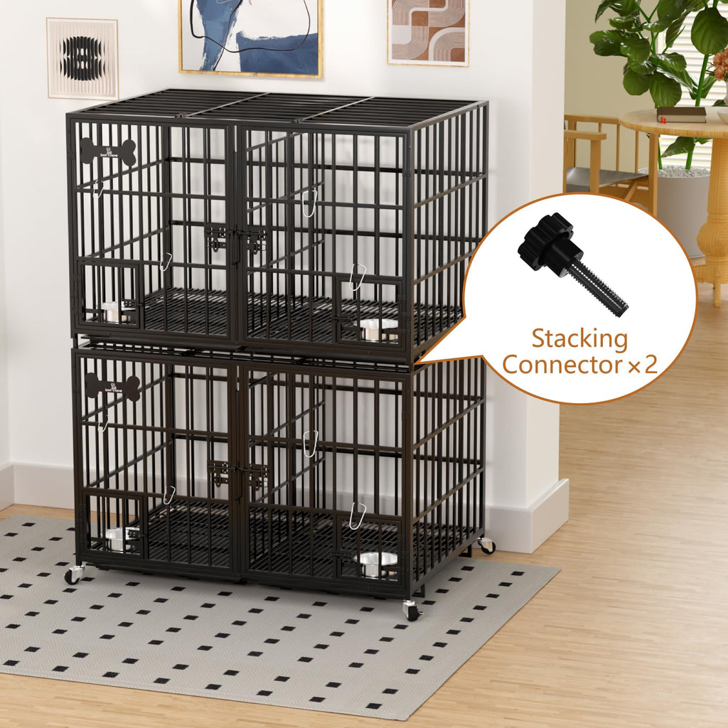 42" Stackable Heavy Duty Metal Dog Crate with Divider N631