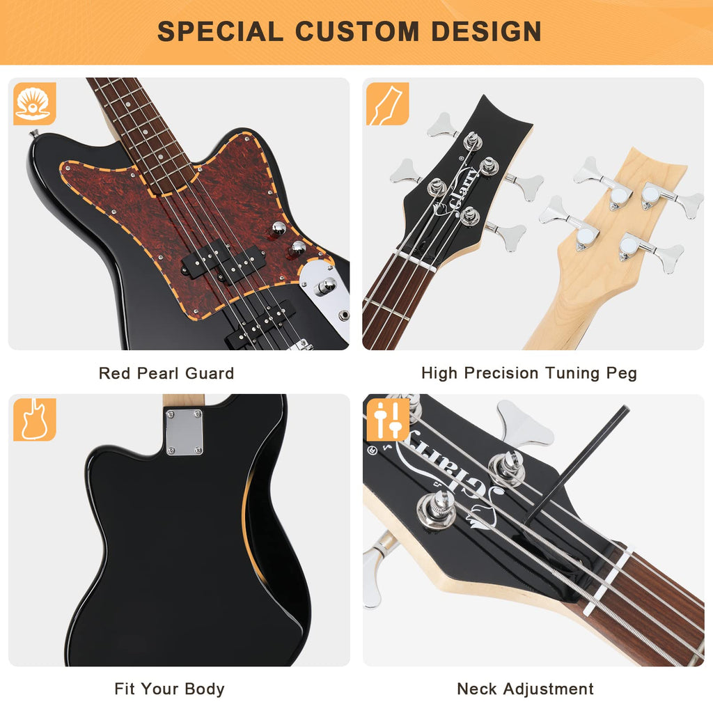 4 String Electric Bass Guitar Beginner Kit with Amp D30202