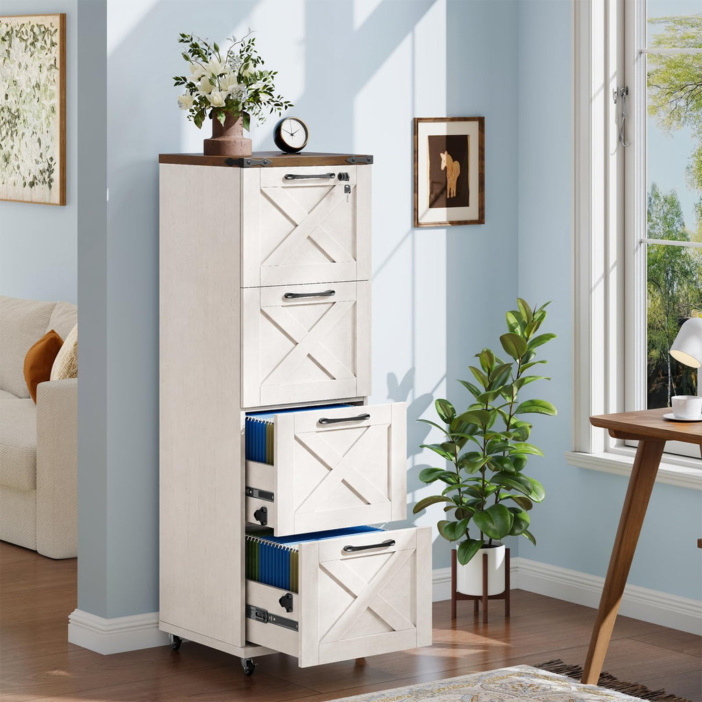 White 4 Drawer Filing Cabinet P487