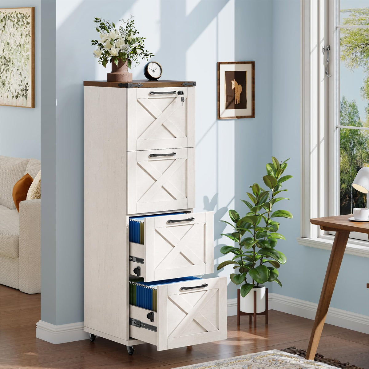 White 4 Drawer Filing Cabinet P487