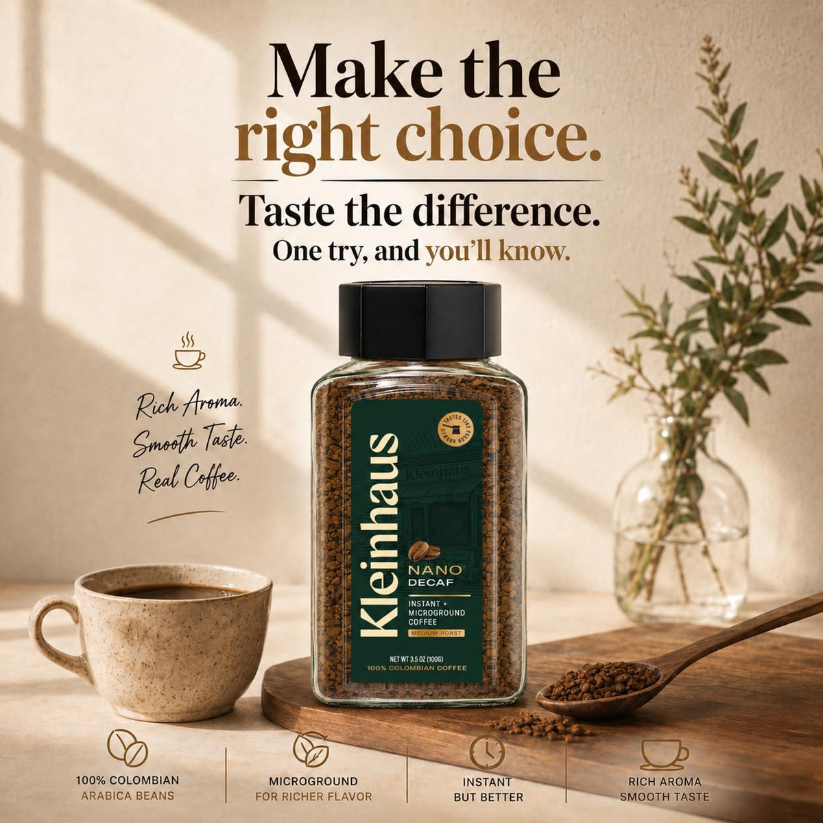 Decaf Medium Roast Instant Coffee 3.5 oz Jar E335