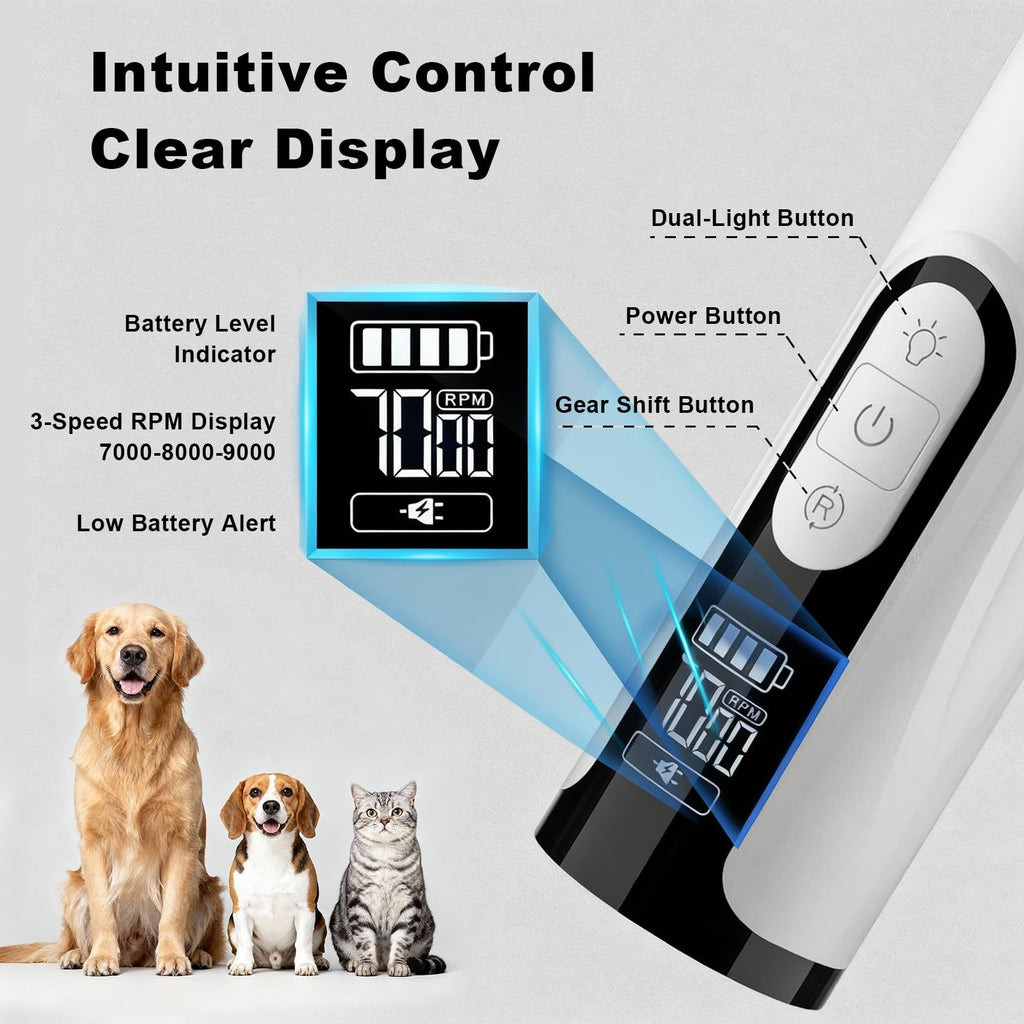Dog Nail Grinder with LED Light B362