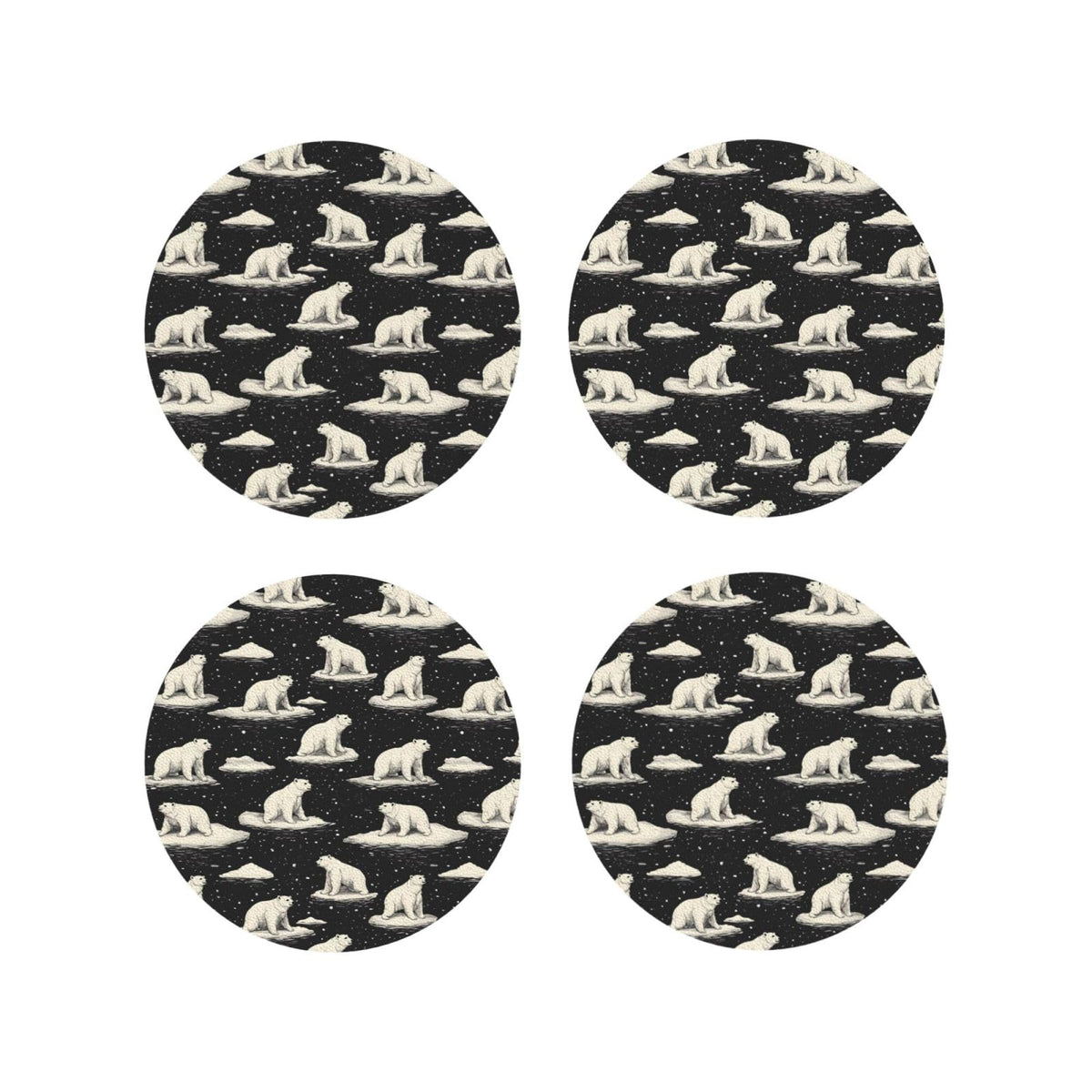 White Bear Print Coasters Set of 4 N1623