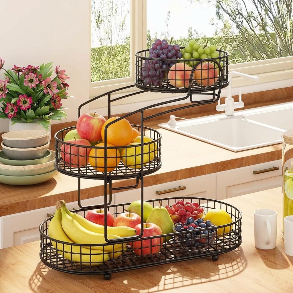 3-Tier Metal Wire Fruit Basket W352564