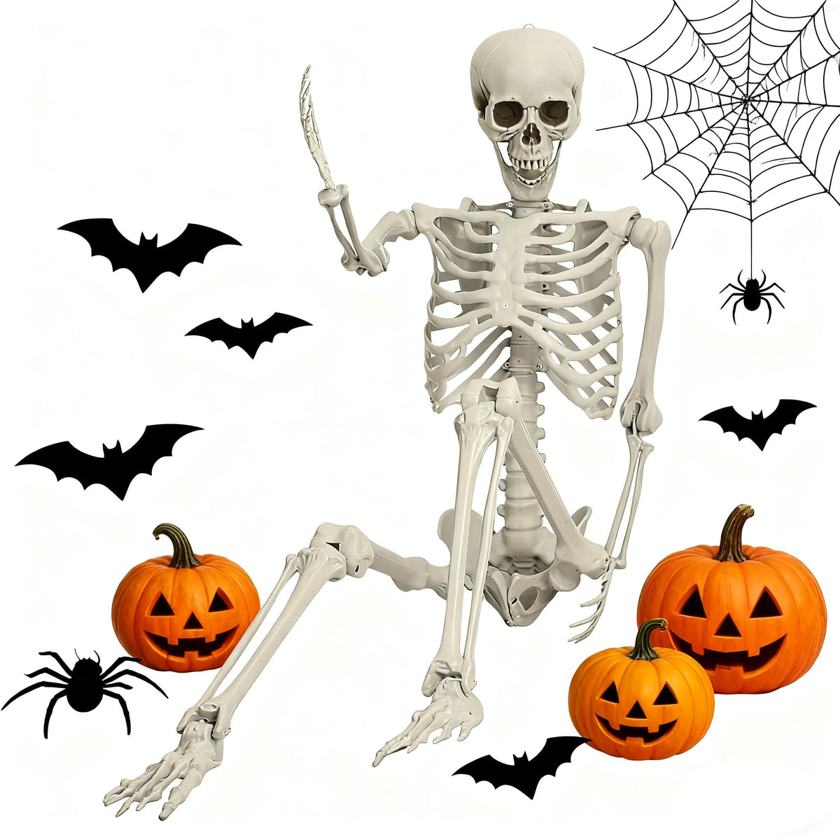 5.4FT Life Size Poseable Human Skeleton Prop W472562