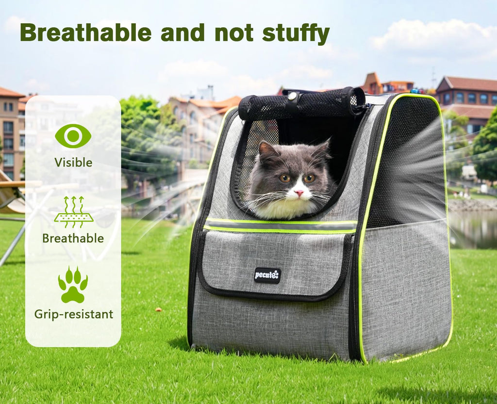 Expandable Cat Backpack Carrier with Ventilated Mesh, Grey R88949