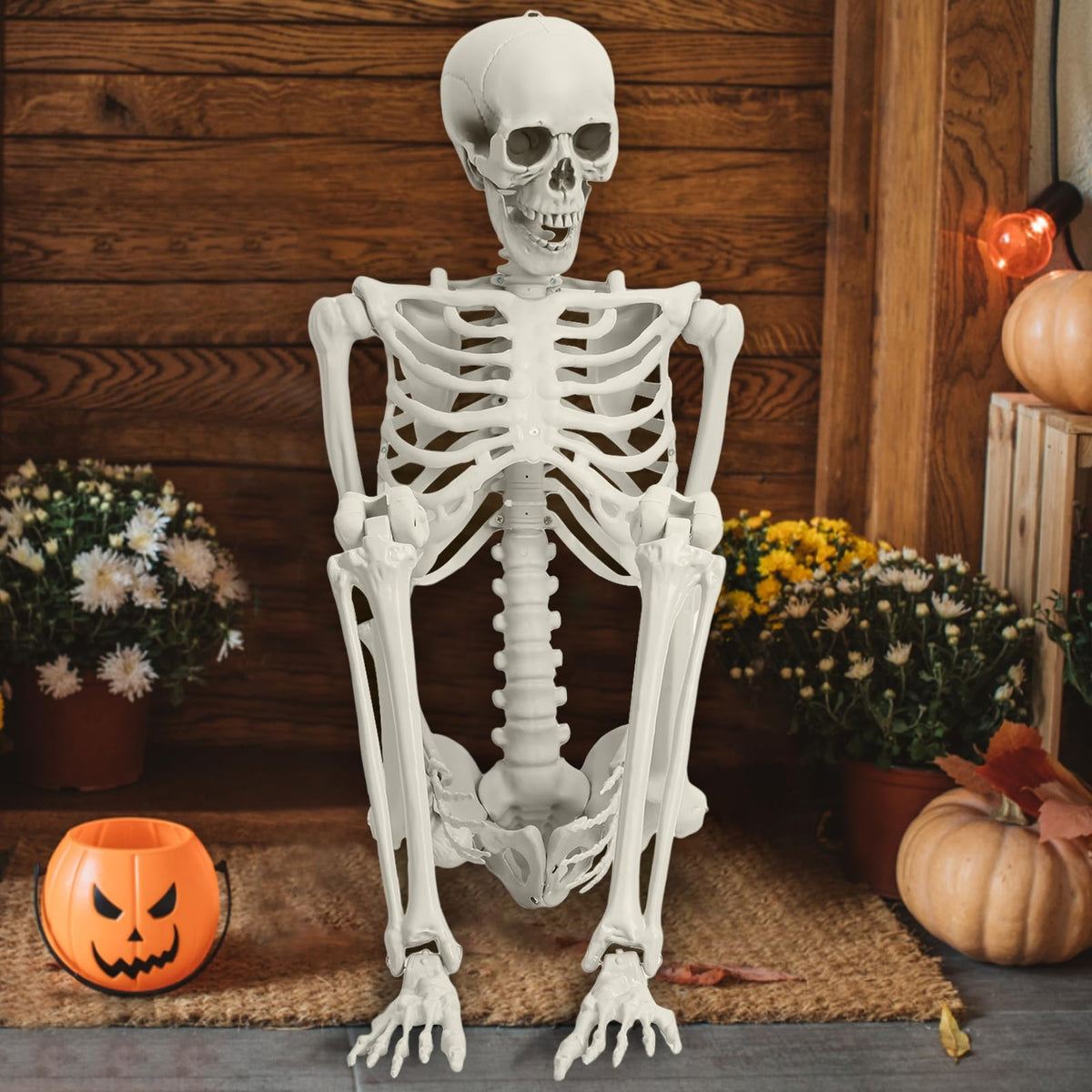 5.4FT Life Size Poseable Human Skeleton Prop W472562