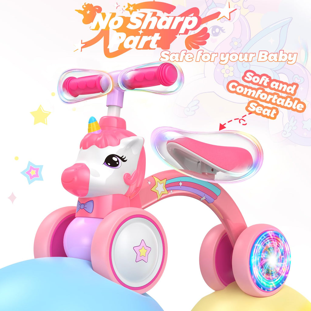 Baby Balance Bike Ride On Toy with Light Up Wheel T272906