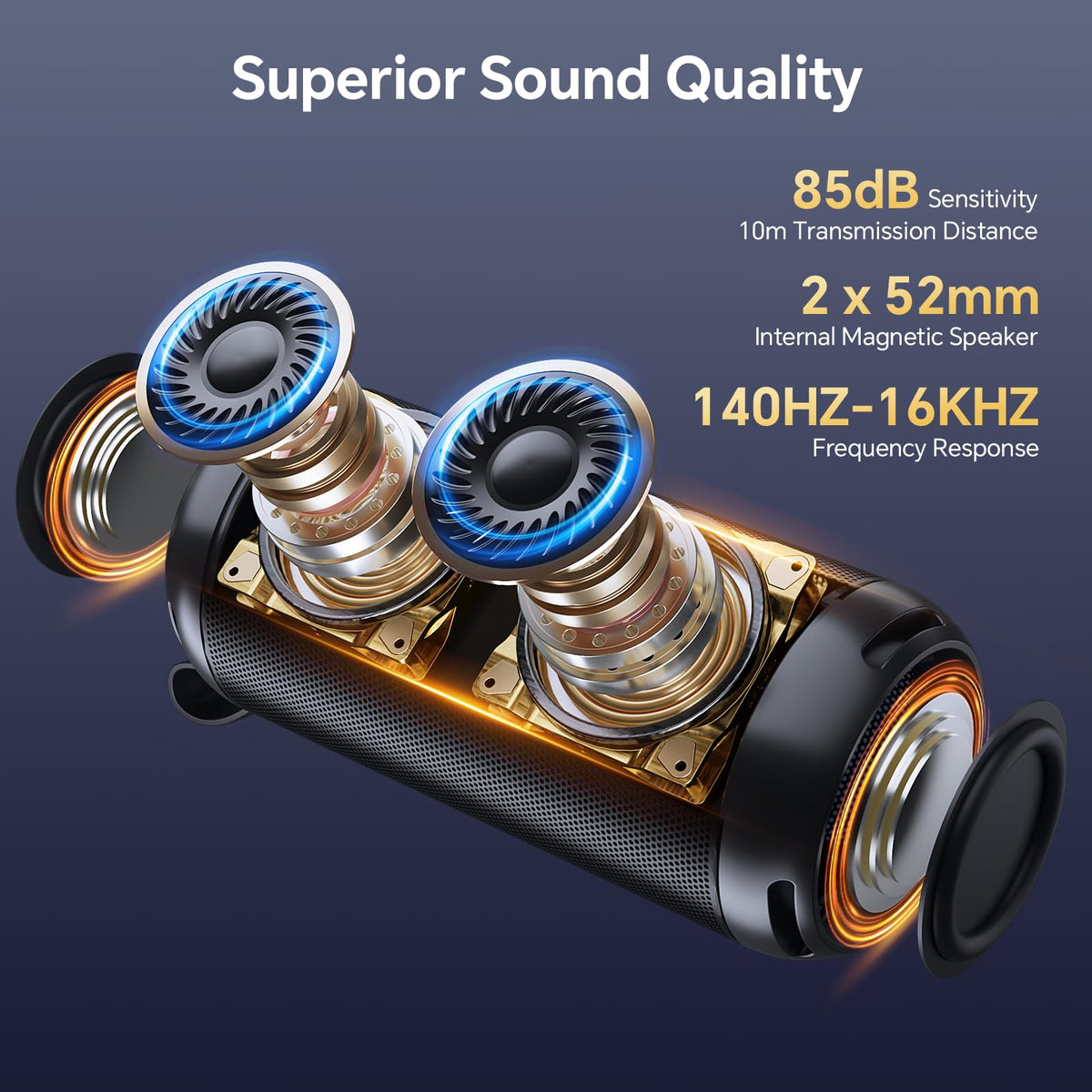 Bluetooth Speaker Wireless 26W Portable IPX5 Waterproof Black J13924