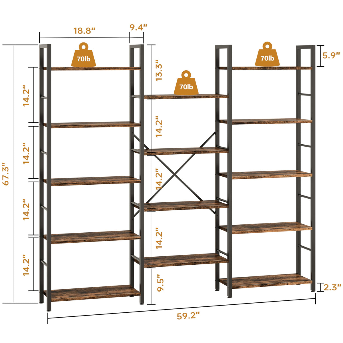 5 Tier Bookshelf D7209