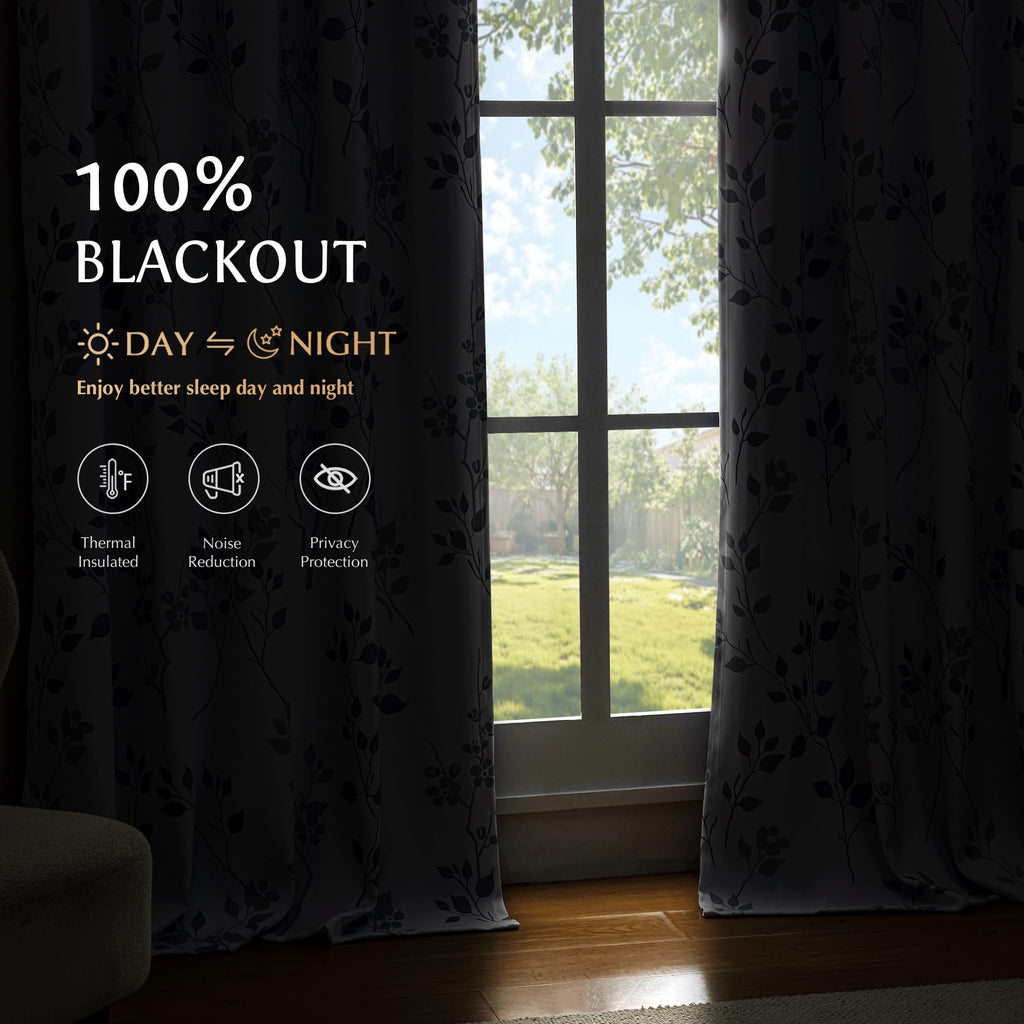 Grey White 100x84 Blackout Curtains J5519