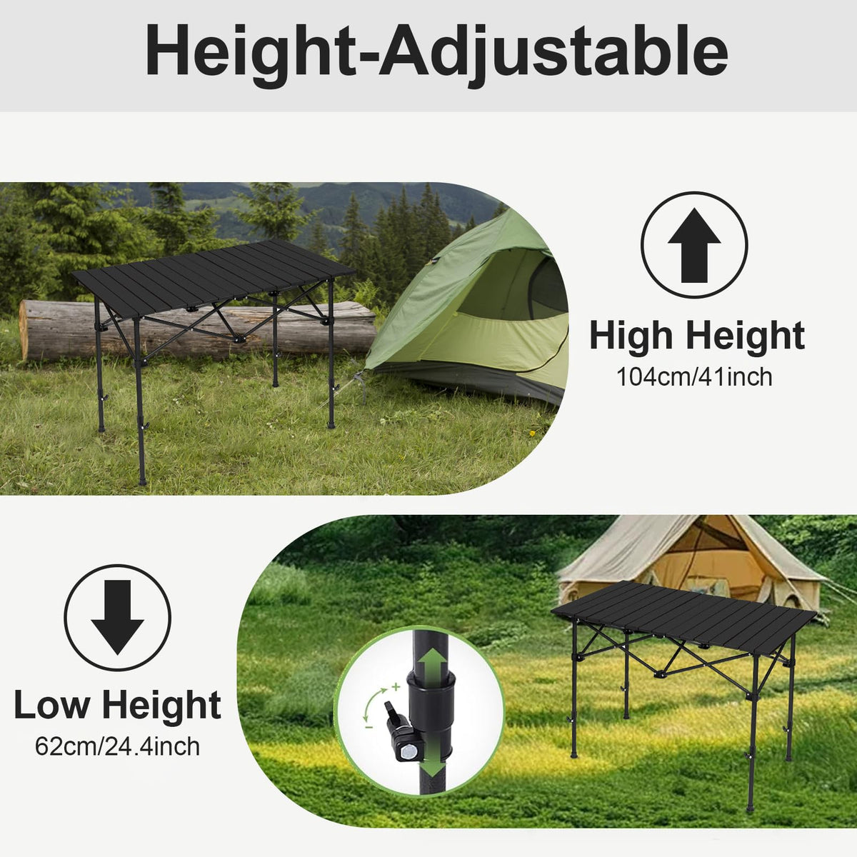 Lightweight Compact Aluminum Camping Table with Carry Bag W328