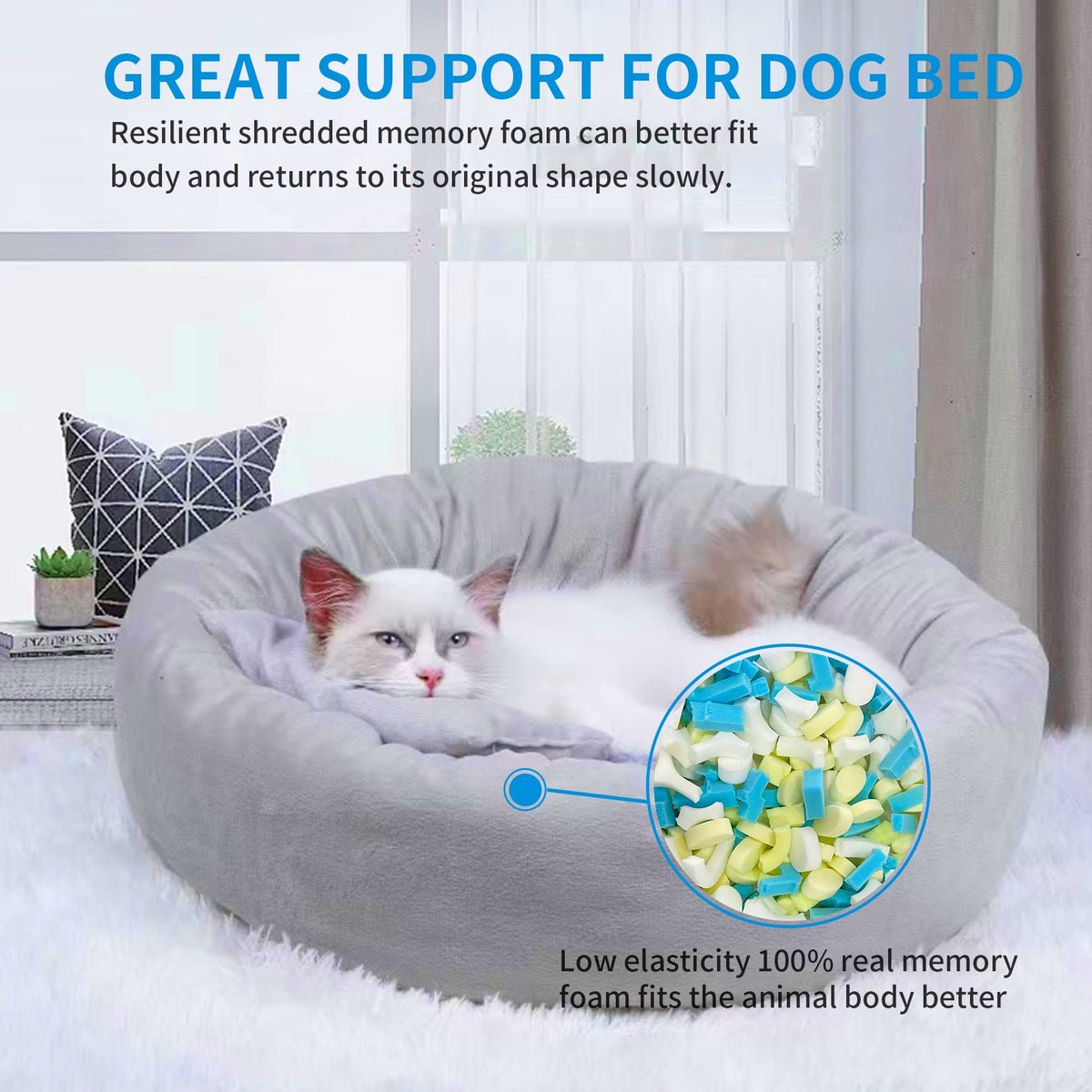 11lbs Shredded Memory Foam Bean Bag Filler X34139