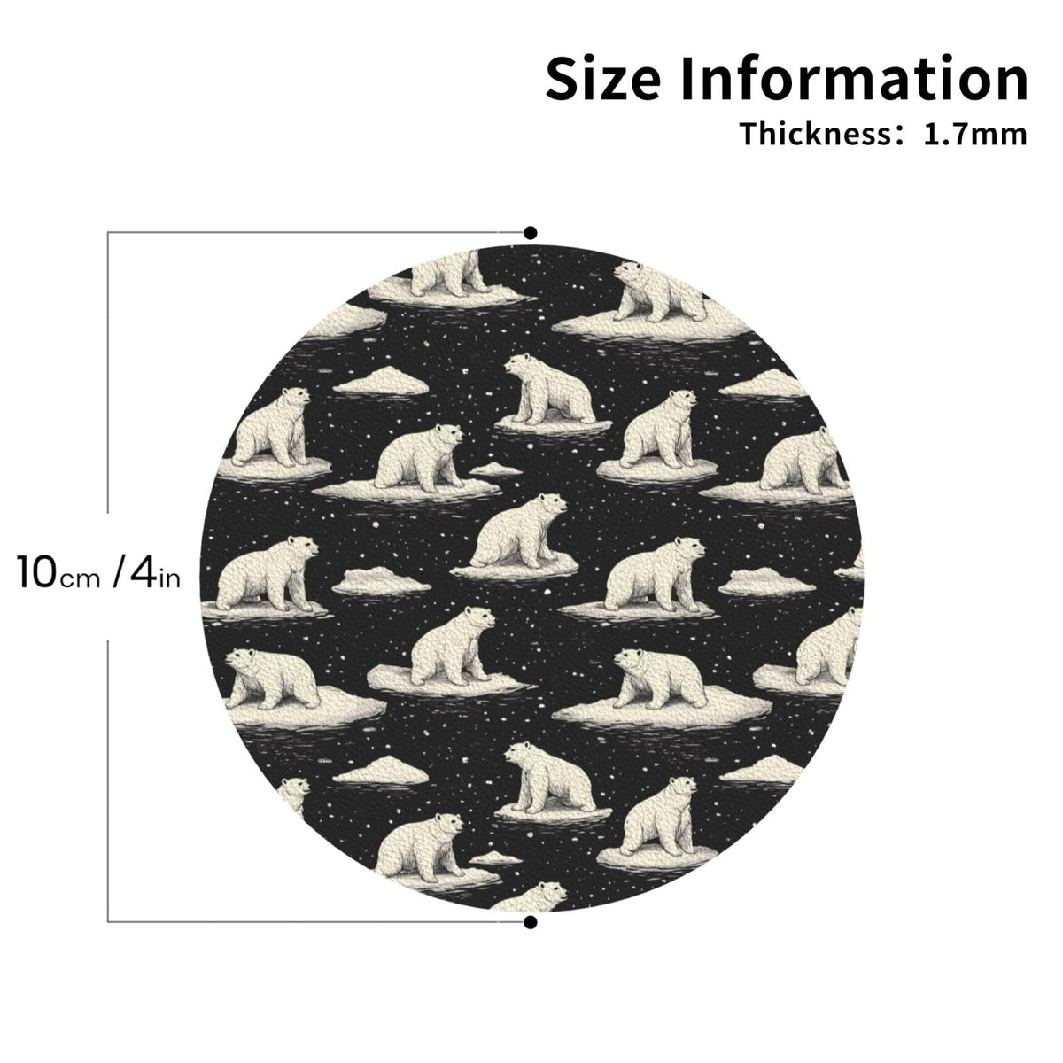 White Bear Print Coasters Set of 4 N1623