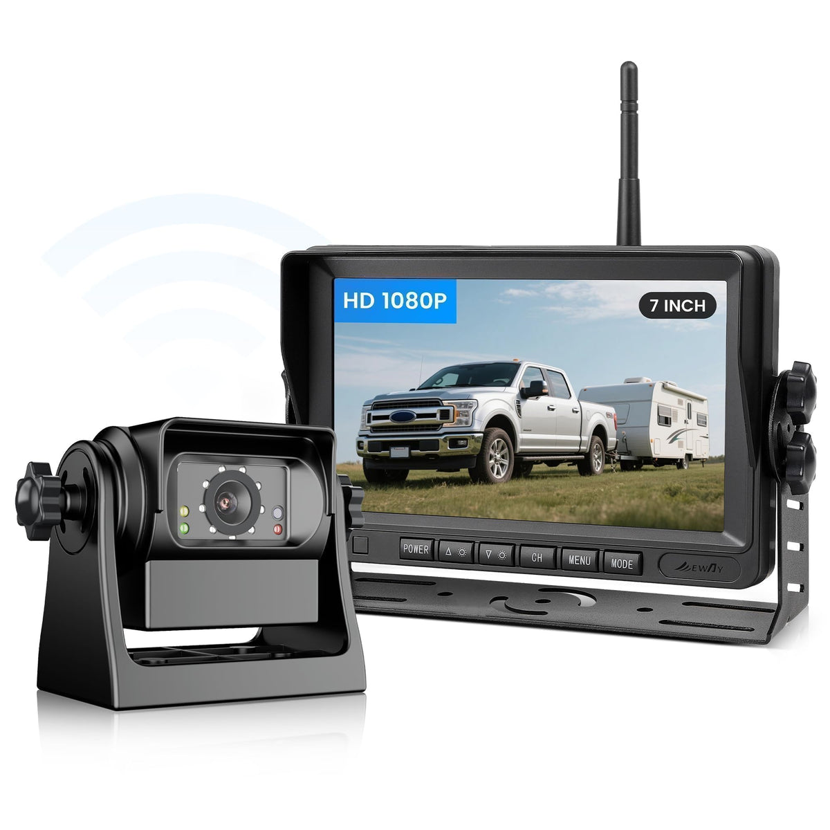Wireless WiFi Magnetic Backup Camera 7" IPS Monitor HD 1080P Rechargeable Battery R680694