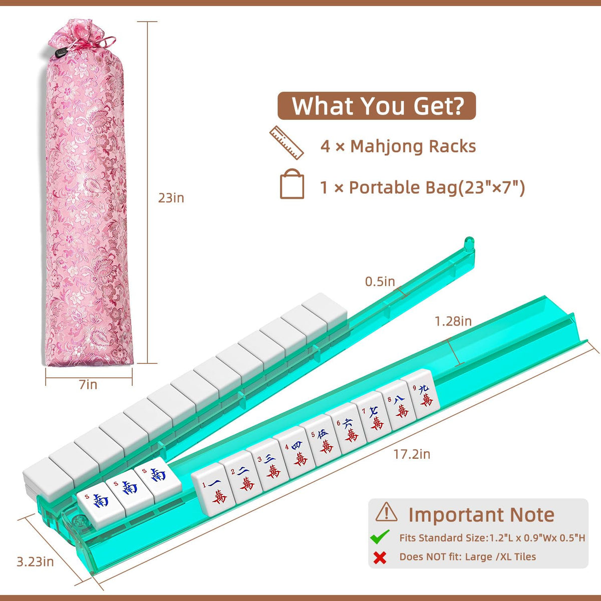 Set of 4 Clear Acrylic Mahjong Racks O8254