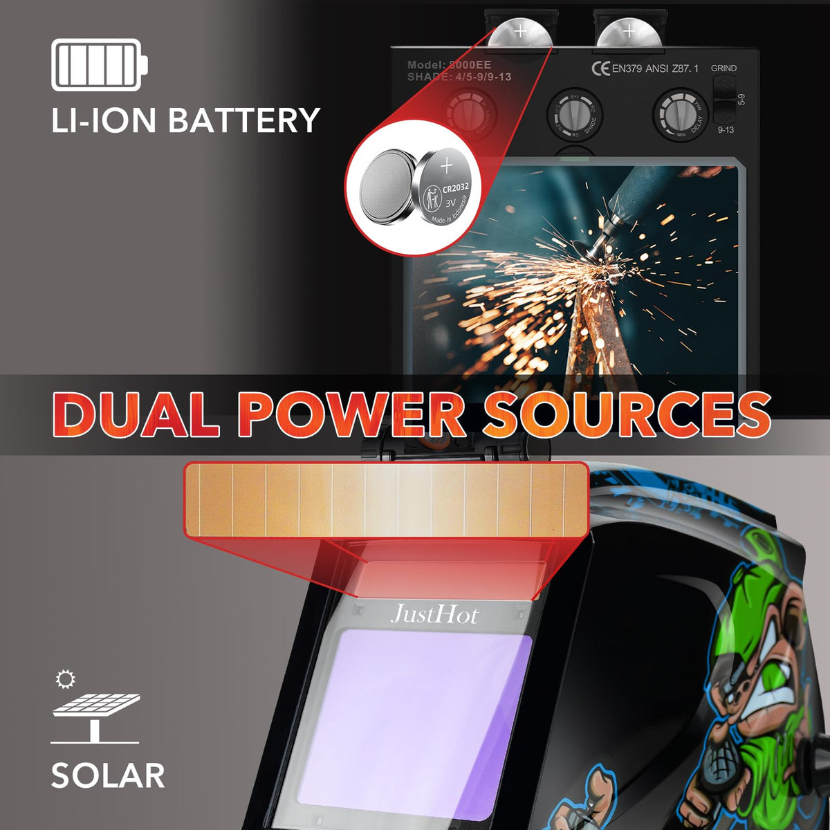 Auto Darkening Welding Helmet with Light R58573
