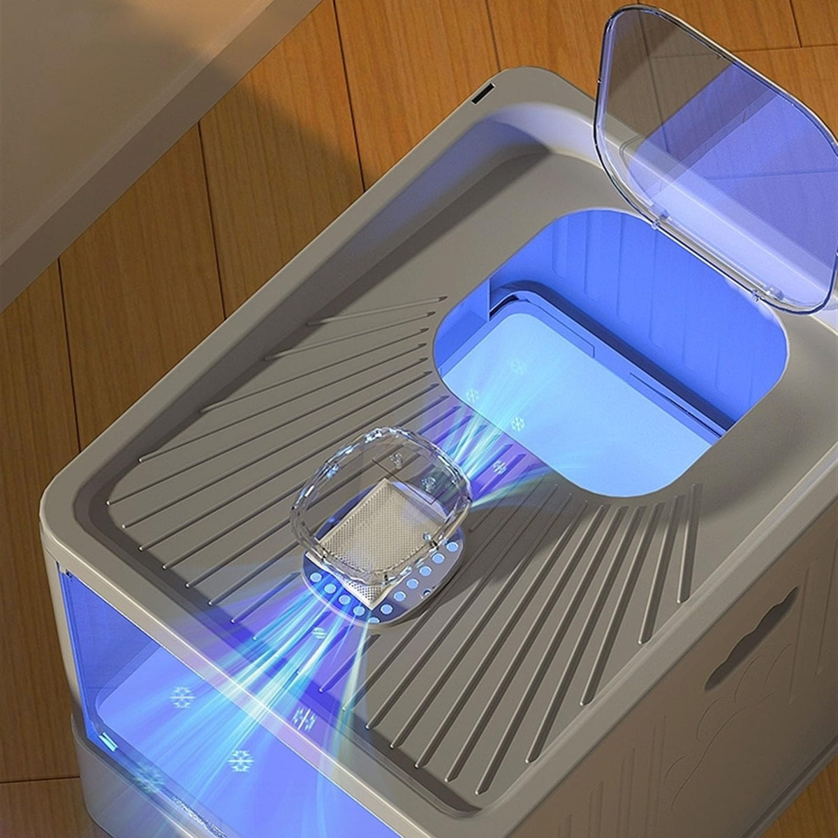 Large Anti-Splash Top Entry Cat Litter Box with Lid and Litter Scoop K23518