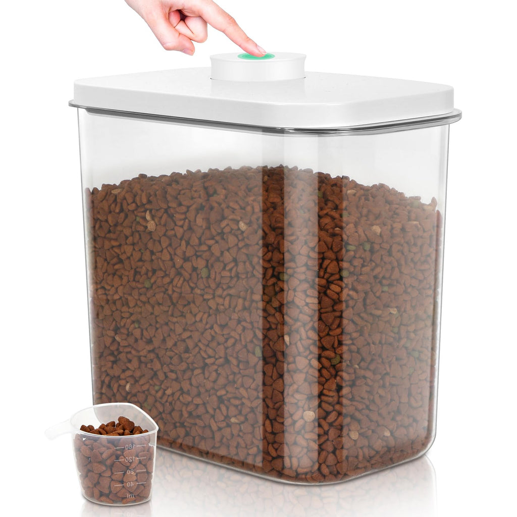Dog Cat Food Storage Container with Handles, Stackable Pop Up Lids A158