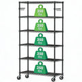 6 Tier Wire Metal Shelving Rack with Wheels F61855