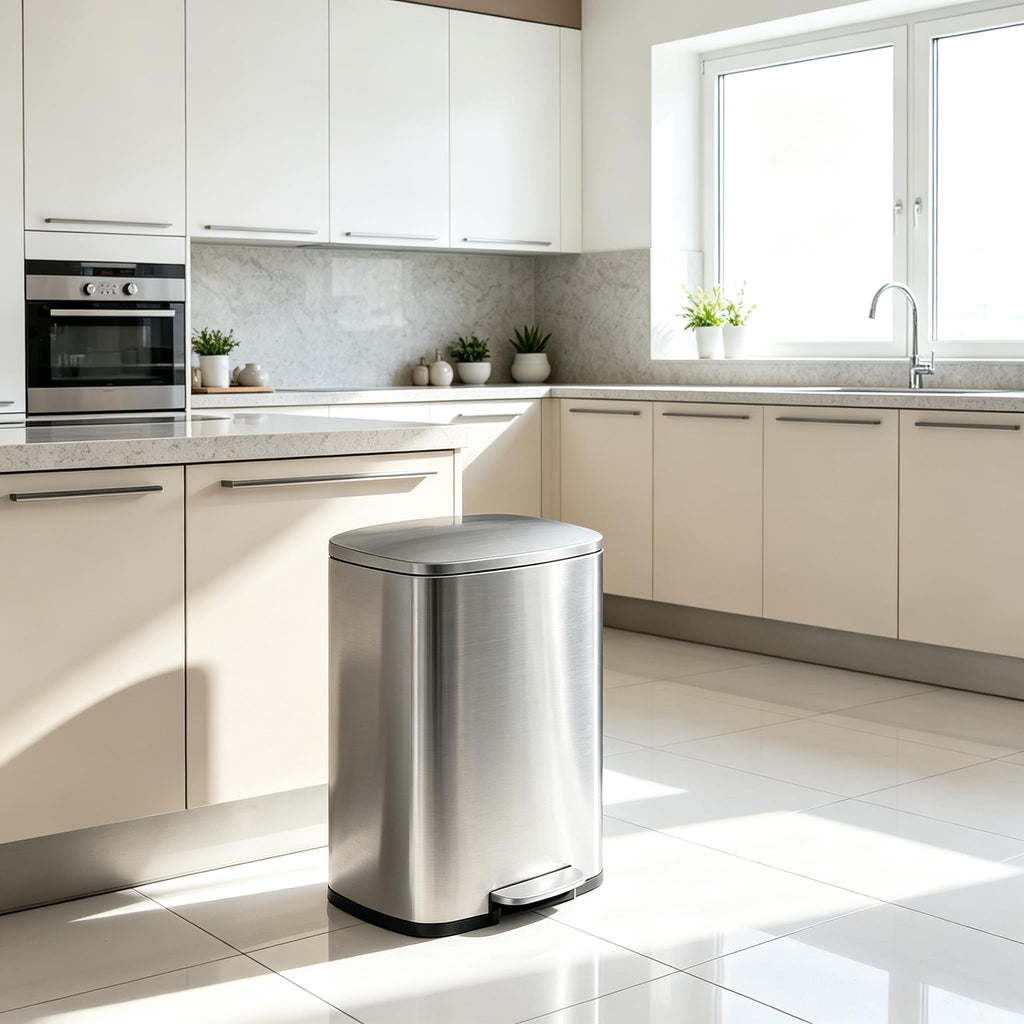 13 Gallon Stainless Steel Step Trash Can Q41142