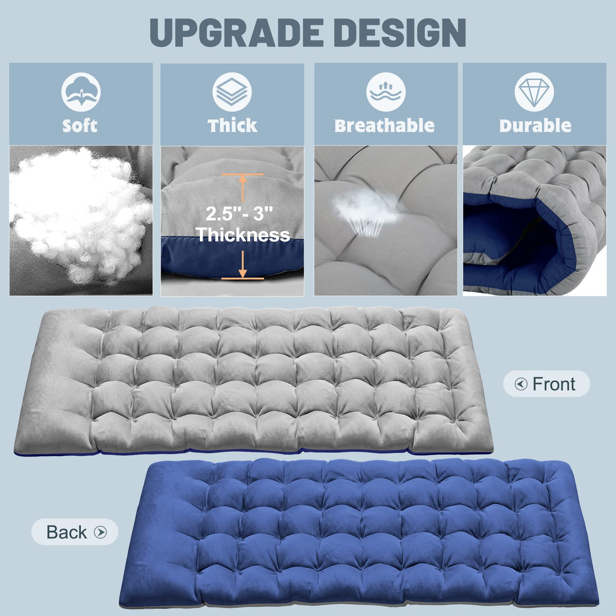 Folding Camping Cot with Mat & Carry Bag V91579