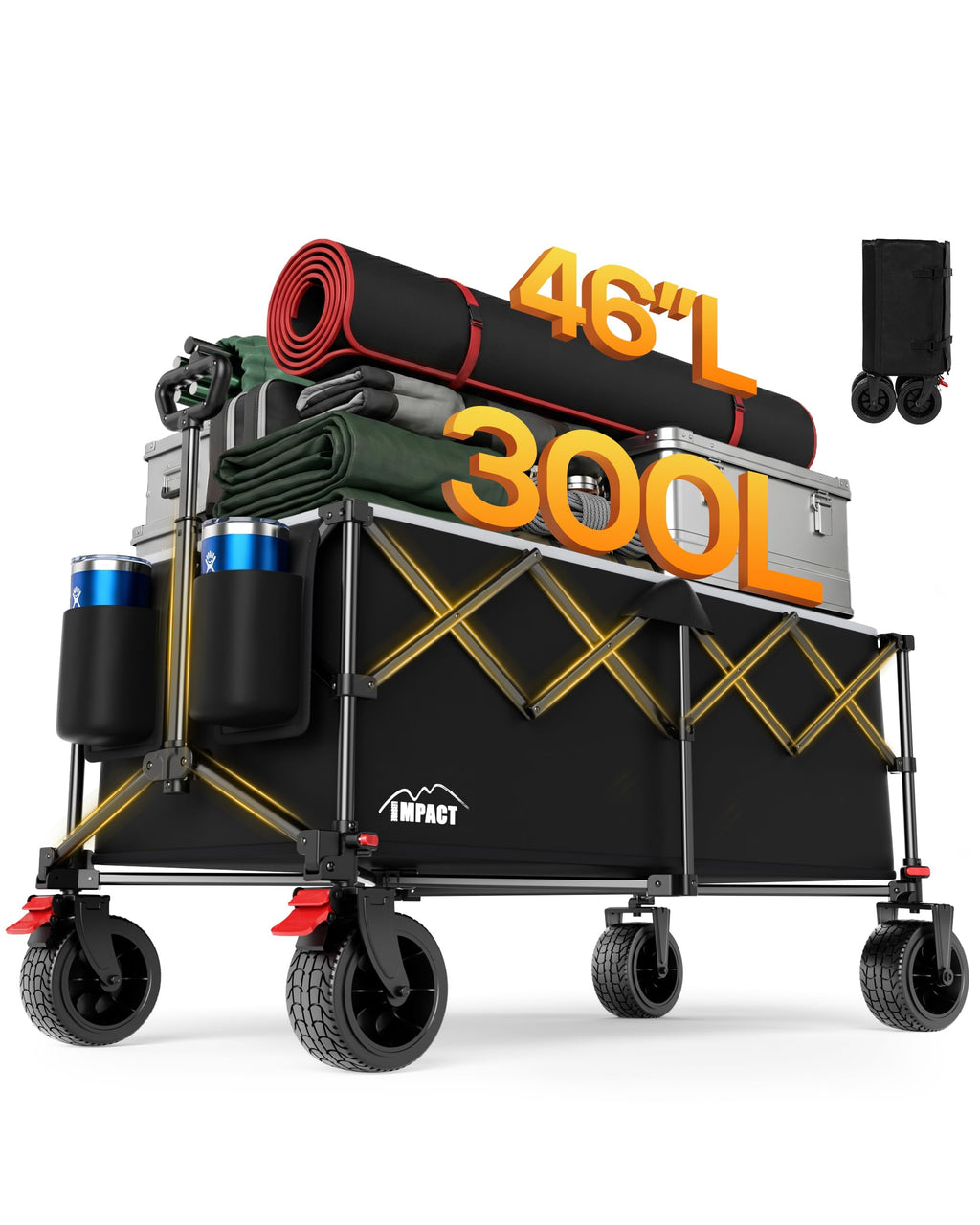 46" Collapsible Wagon Cart 300L Capacity Z320