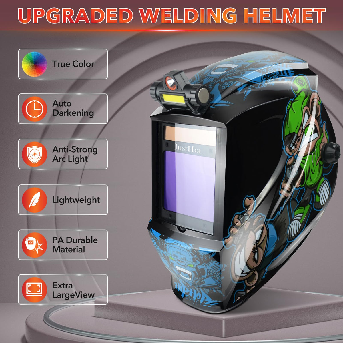 Auto Darkening Welding Helmet with Light R58573