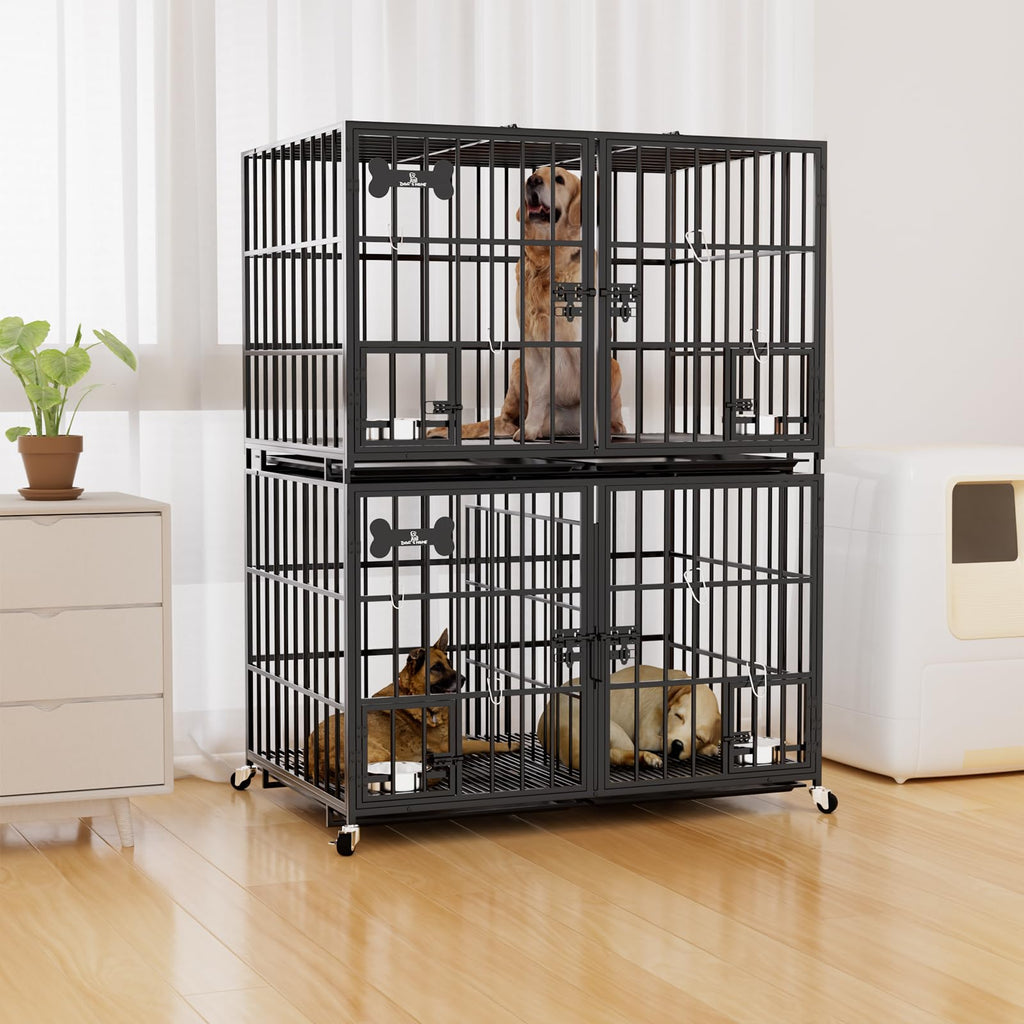 42" Stackable Heavy Duty Metal Dog Crate with Divider N631