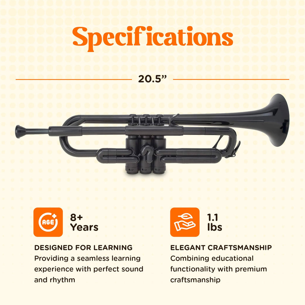 Bb Plastic Trumpet with 3C & 5C Mouthpieces and Carrying Bag J8805