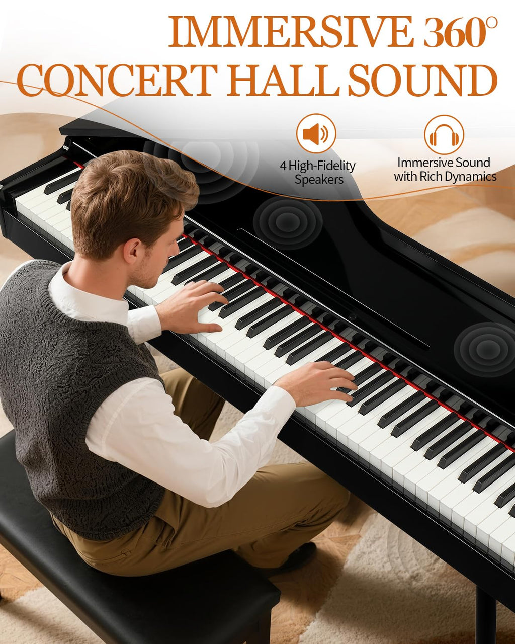 88 Key Weighted Action Digital Piano F7120