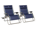 Oversized Zero Gravity Reclining Chair with Side Table, Blue 2 Pack E914797