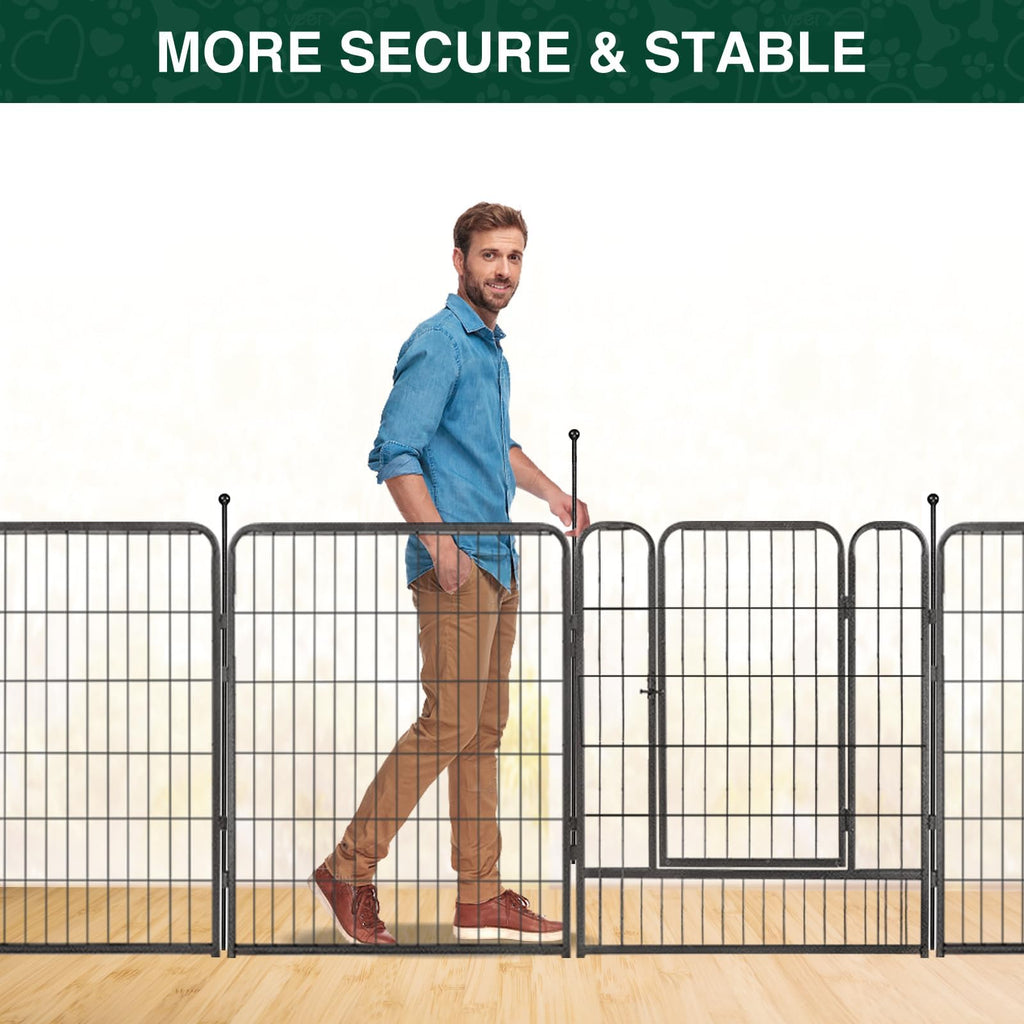 16 Panels 40" High Metal Dog Playpen with Gate T732
