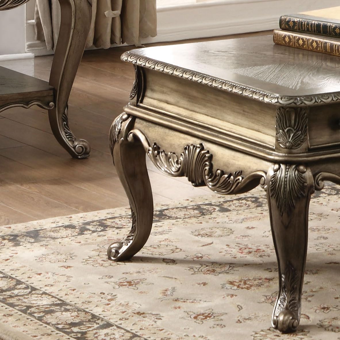 Oak Sofa Table with 2 Drawers and Bottom Shelf E664384
