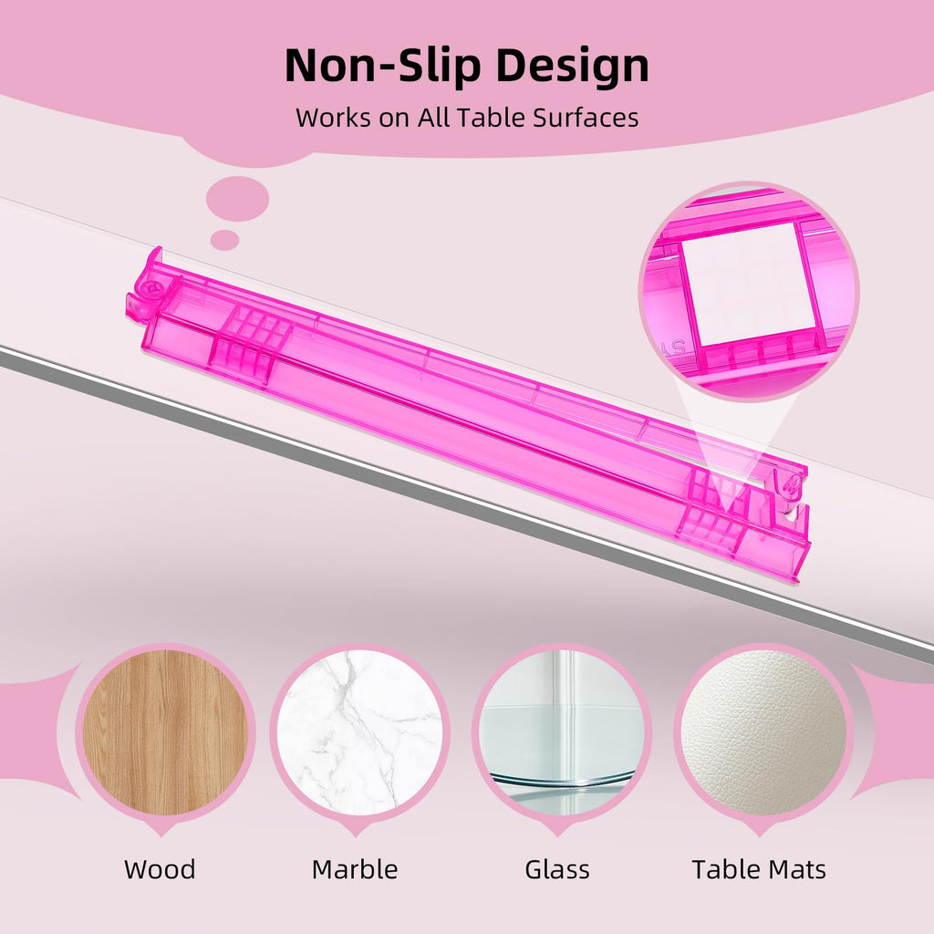 Clear Mahjong Racks with Pushers, 4-Pack Non-Slip Acrylic V12934