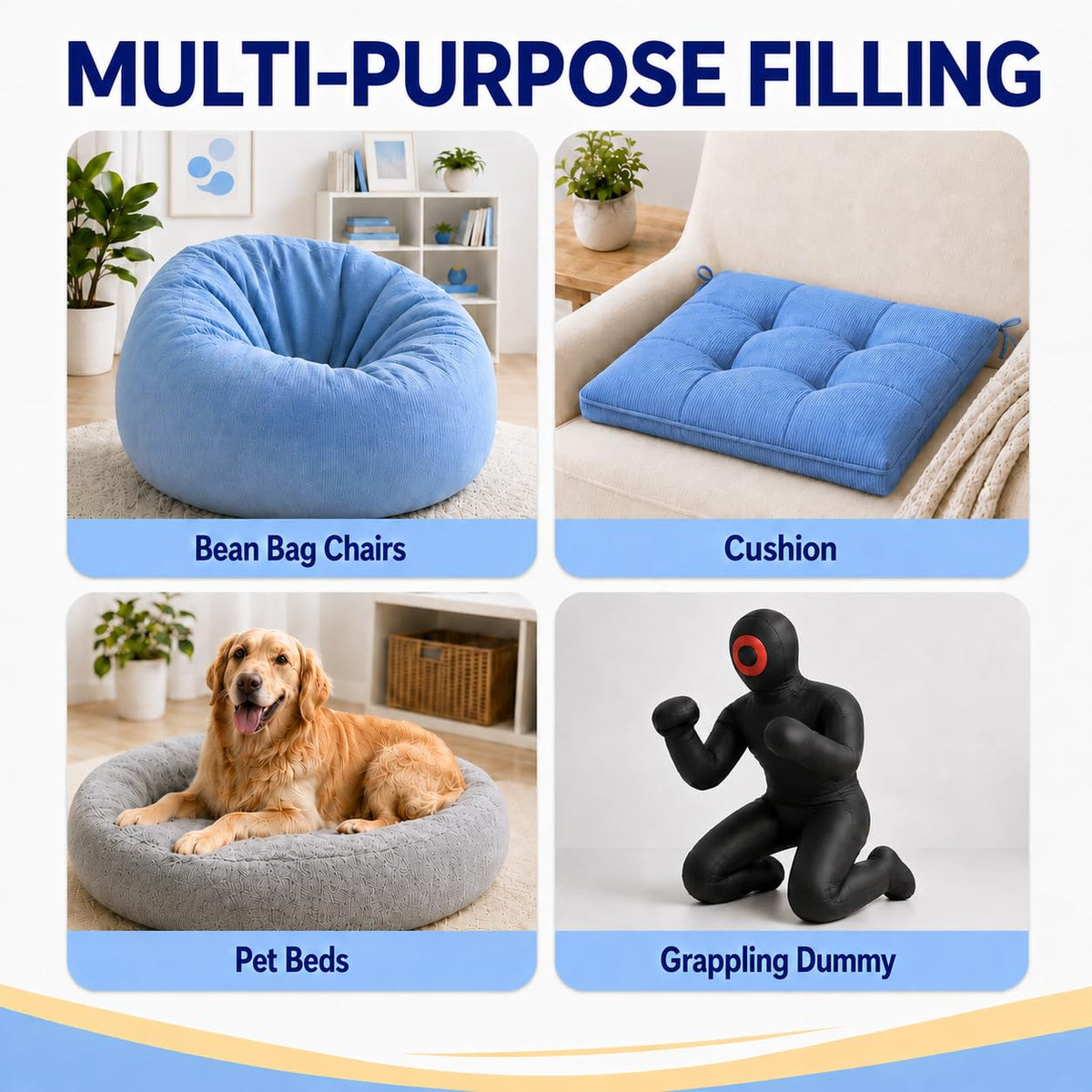 11lbs Shredded Memory Foam Bean Bag Filler X34139