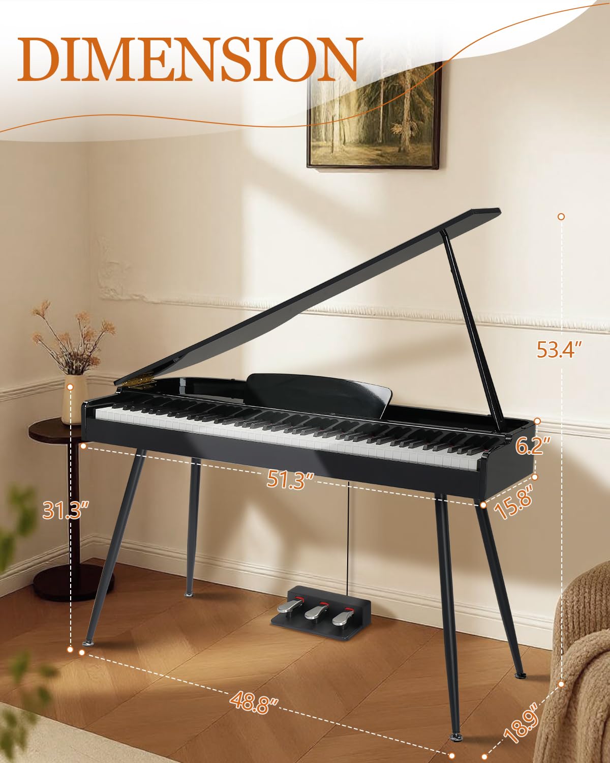 88 Key Weighted Action Digital Piano F7120