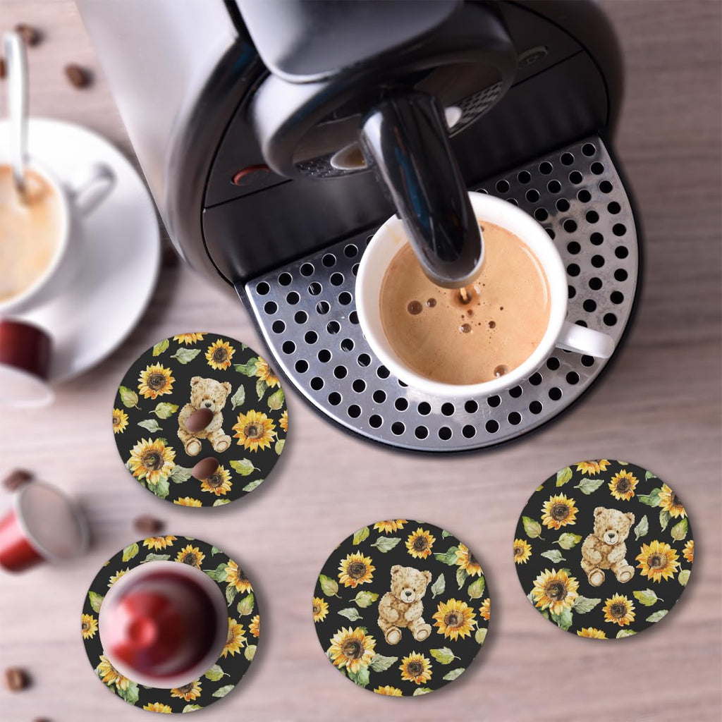 Round Absorbent Ceramic Coasters Set of 4 Q110414