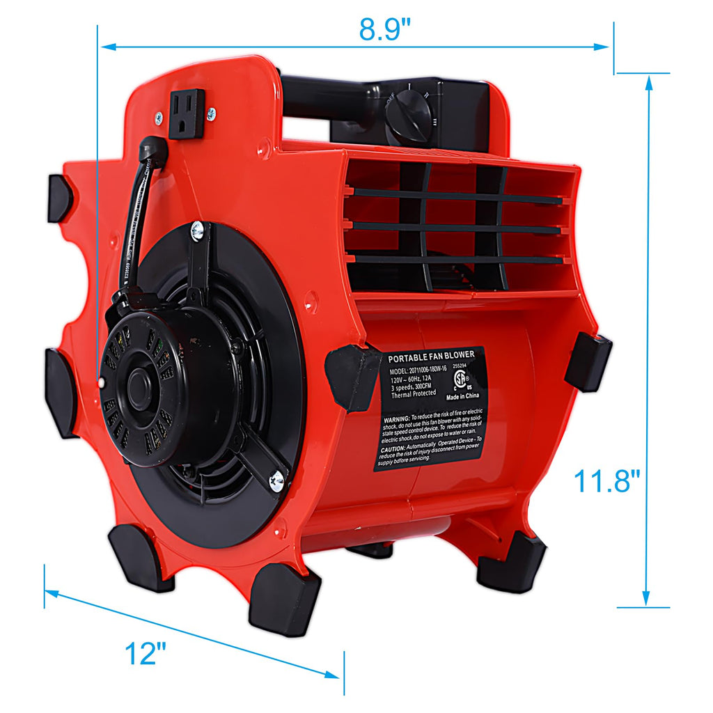 3-Speed Portable Floor Air Mover J8854
