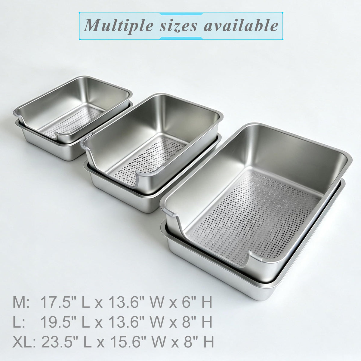 Stainless Steel Sifting Cat Litter Box T5509