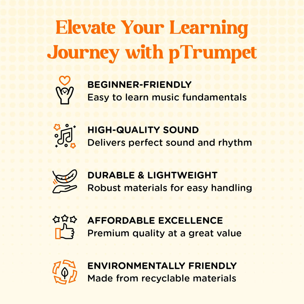 Bb Plastic Trumpet with 3C & 5C Mouthpieces and Carrying Bag J8805