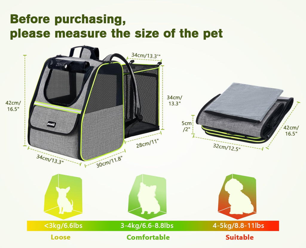 Expandable Cat Backpack Carrier with Ventilated Mesh, Grey R88949