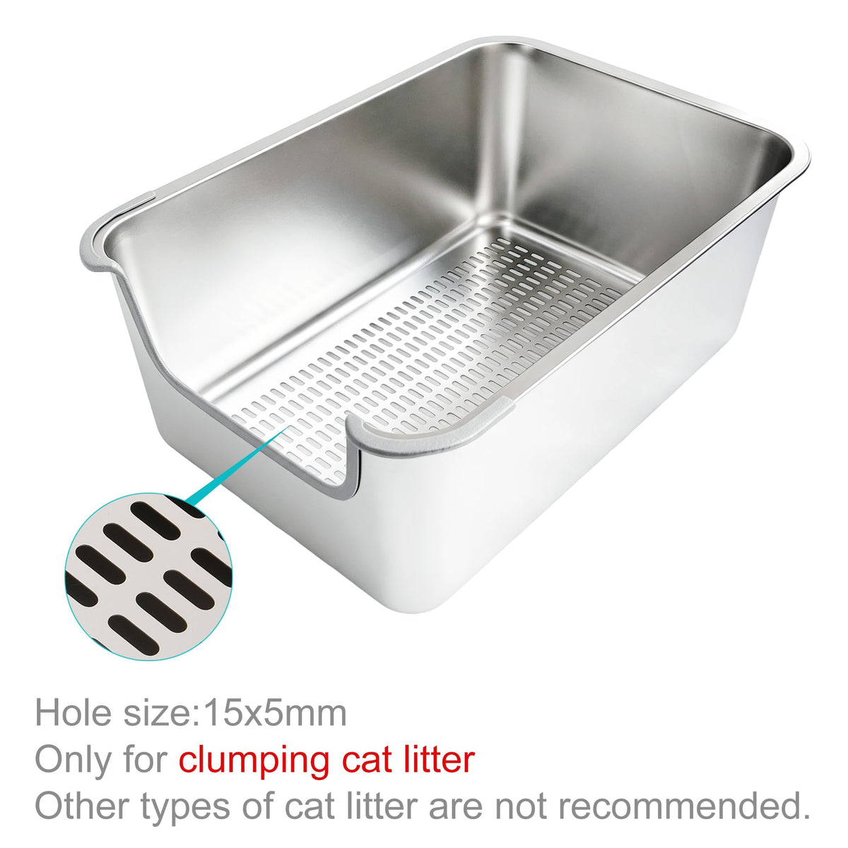 Stainless Steel Sifting Cat Litter Box T5509