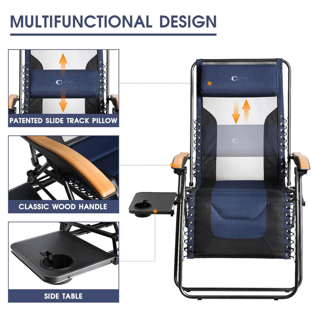 Oversized Mesh Zero Gravity Reclining Patio Chairs, 2 Pack H483